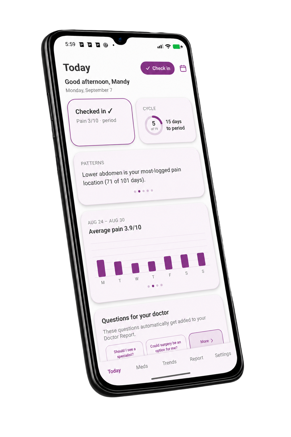 Endo Tracker app preview